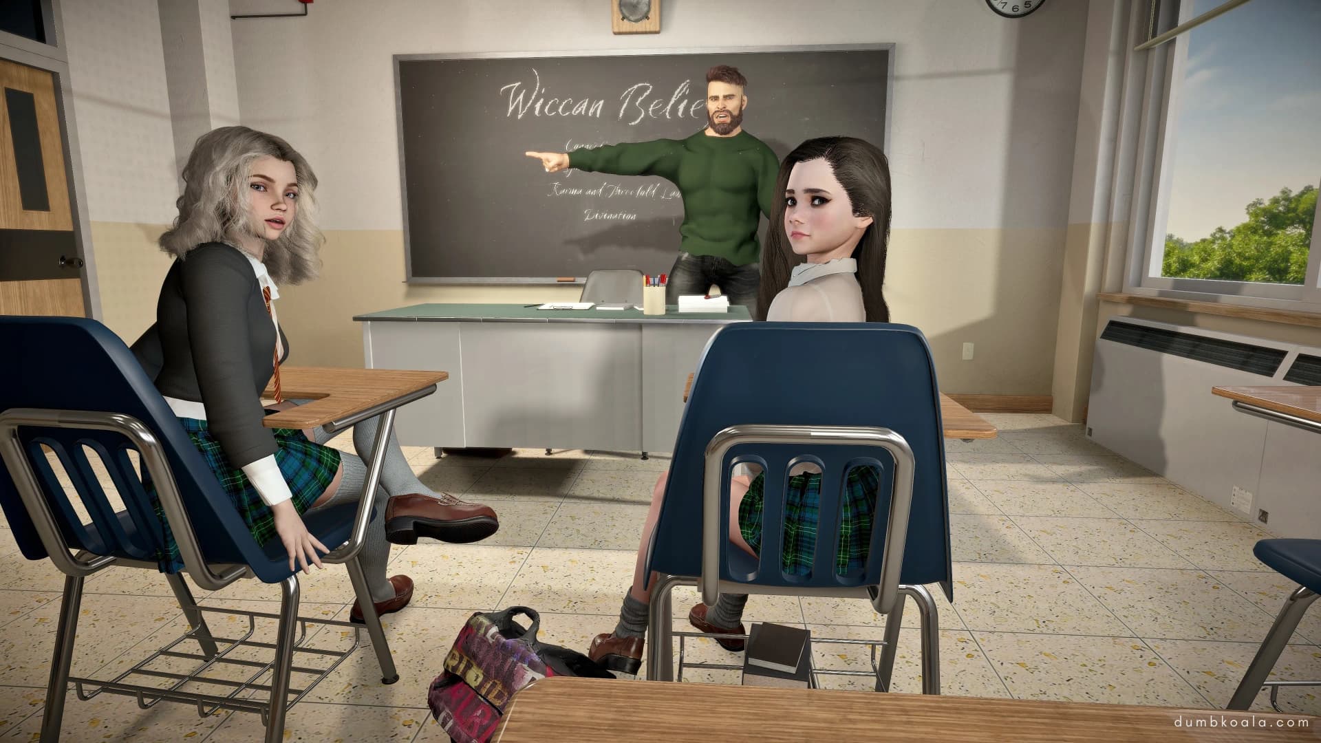 OH NO! Guys, Mr. Carter caught me... talking with Lily and is kicking me out!

Where do I go now??? I mean, this is a big school with all sorts of places for... adventures 😏