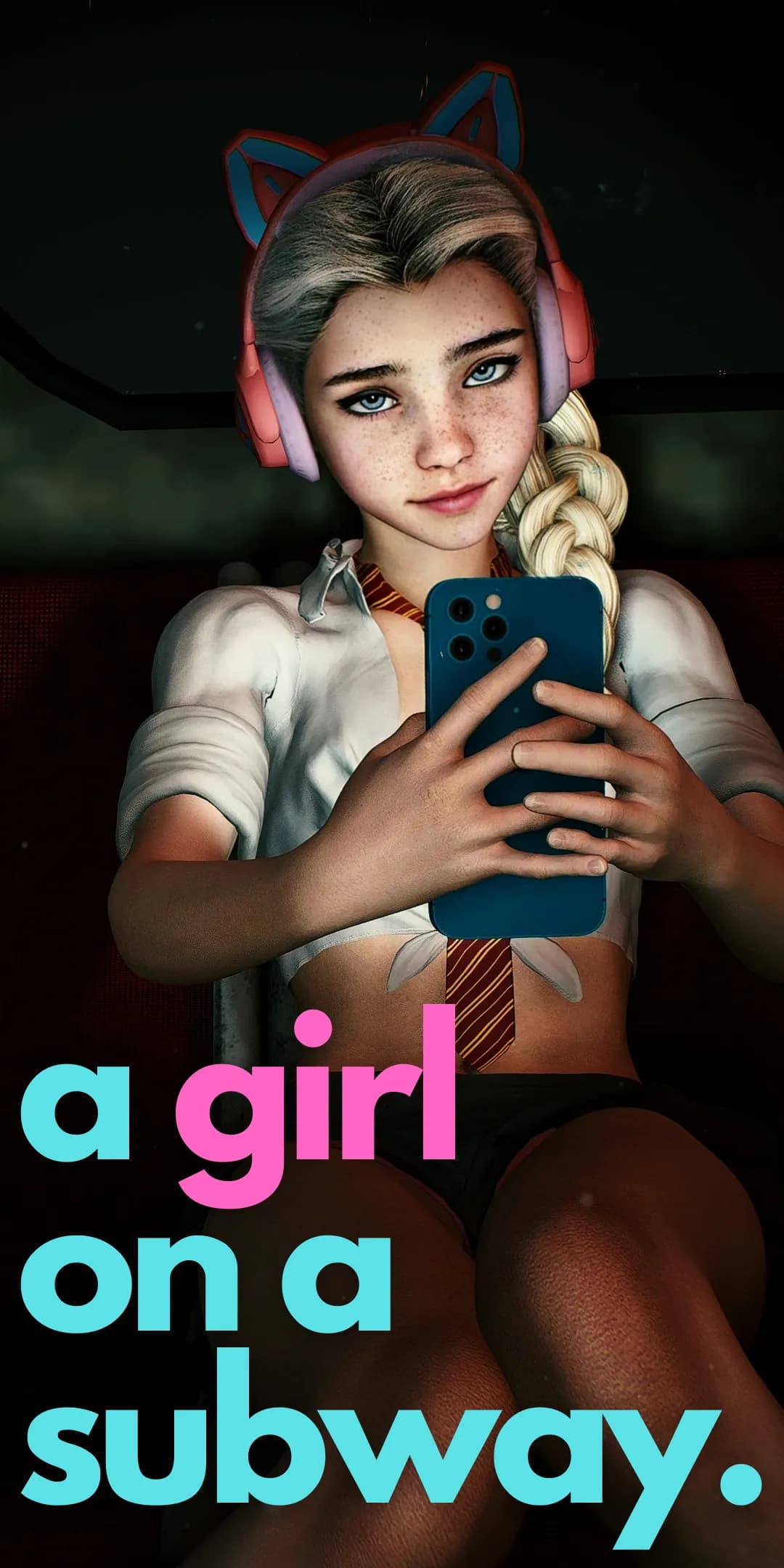 A Girl on a Subway Phone